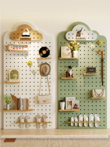 BEIQIVI | Custom Wooden Peg Board Shelving Unit