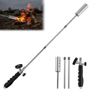 Outside Weed Torch Burner Removable Long Arm Blow Torch with Extension Poles Multifunctional Gases Torch Outdoor BBQ Utensils