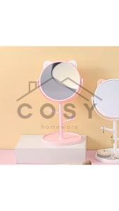 COSY Cermin Motif Telinga Kucing Panda Kaca Make Up Bulat Standing Mirror Make Up
