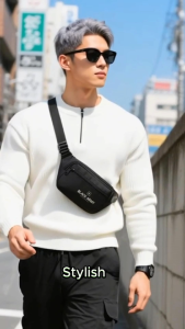 Waistbag Outdoor Black Army Original – Bahan Cordura Nylon Kuat & Awet