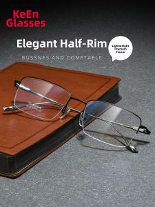 VISJE | Ultra-light Titanium Half-frame Men's Prescription Glasses Anti-blue Light Anti-fog