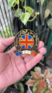 Fridge Tempelan Magnet Kulkas Souvenir Negara Inggris England London UK United Kingdom London Bulat Besi