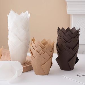 Tulip-shaped Oil-Resistant Muffin Cupcake Baking Paper Cups