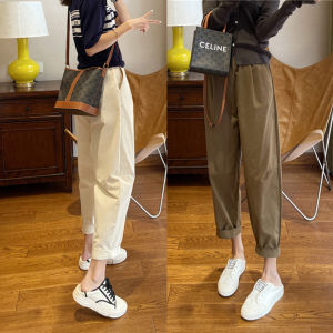 Quần Ống Đứng Cạp Cao Cho Nữ Mùa Thu Đông Phong Cách Mới Quần Dài Ống Rộng Thoải Mái Đa Năng Quần Dài Phong Cách Harajuku