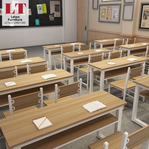 Steel-Wood Desk and Chair For Students