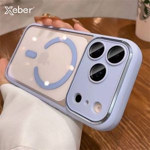 Transparent Acrylic Magnetic Case For iPhone 17 Pro Max 16 15 14 13 12 Pro For Magsafe Wireless Charging Shockproof Clear Cover