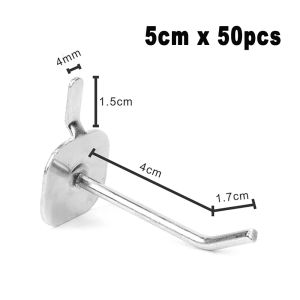 50Pcs Pegs Board Pegboard Hooks Garage Work Shop Storage Display Organization 3.3mm Iron Hanging Tool Storage Rack Hooks