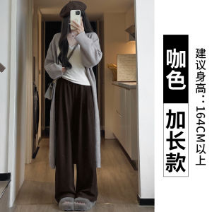 Quần Ống Đứng Bằng Lông Cừu Dày Dặn Cho Nữ Mùa Thu Đông Quần Dài Ống Rộng Thoải Mái Mềm Mại Có Túi