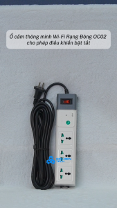 (Rạng Đông)(WIFI) Ổ cắm thông minh Kết nối Wifi Điều khiển từ xa OC02.WF dây dài 3mét & 5mét