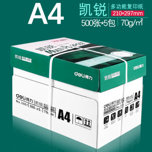 Deli A4 Printing Paper Pure Wood Pulp Copy Paper Double-Sided Printing White Paper Office Supplies Whole Box 500 Sheets Affordable Pack