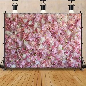 VIKAMA Hoa Hồng Hồng Hoa Treo Tường Thảm Hoa Phông Nền Polyester Cho Phòng Ngủ Ký Túc Xá Phòng Khách Trang Trí Đám Cưới Có Thể Giặt Bằng Máy
