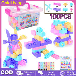 100PCS ABS Blok Kemasan Box Isi Mainan Anak Block BrickS susan Mainan Edukasi Pengaman Partikel Besar Hadiah Ulang Tahun Hadiah Liburan
