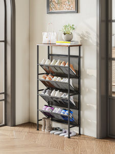 Home Use Shoe Rack Entrance Slanted Insert Large Capacity Doorstep Multi-layer Shoes Storage Stand Metal Craft Simple Modern