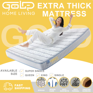 GOLD Luxury Thicken Mattress Synthetic Latex+3Zone ChiroPractic Spring+Coconut Fibre[Single/Super Single/Queen/King]彈簧床墊