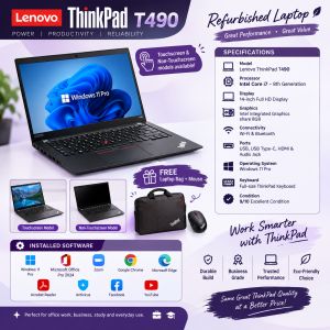 💻🔥 Lenovo ThinkPad T490 – Intel Core i7 8th Gen|overall A Grade condition laptop 👌🔥