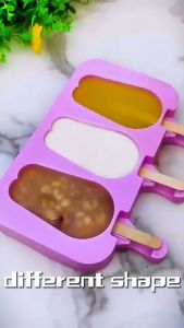 ABS Free Silicone Ice Cream Maker Mold Jelly Making Tray Homemade Dessert Molding Popsicle Stick Ice Cream Mold