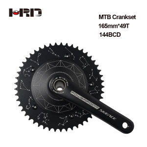 SKEACE Bicycle Crankset 144BCD Mountain Bike Round Hole Crank Aluminum Alloy Single Speed Crank Chainwheel 165mm 49T Crank Set
