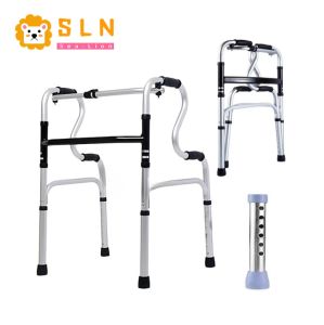 【COD】Adjustable Height Foldable Quad Cane Walker Crutch Walking Frame Mobility Aid Stick Toilet  Raised Up Walking Frame Walking Frame   Light Weight Stainless Steel Foldable Walking Frame Collapsible Walker Reciprocal Walker