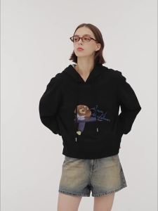 ANN ANDELMAN | Short Pouch Hoodie With Dog Print Hoodie