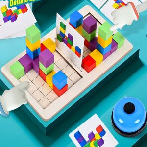 เกมบล็อกตัวต่อต่อสู้3D-เกมตั้งโต๊ะกลยุทธ์ผู้เล่นสองคนสำหรับการฝึกสมองและคิดอย่างมีตรรกะปริศนาการแข่งขันแสนสนุกสำหรับเด็ก