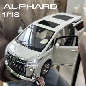 【RUM】1:18 Scale Toyota Alphard Alloy Car Model Light & Sound Effect Diecast Car Toys for Boys Birthday Gift Kids Toys Car Collection