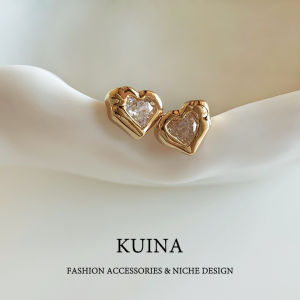 kuina | Unique Irregular Gold Small Heart Earrings