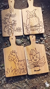 Talenan kayu lukis sketsa / talenan lukis unik untuk hiasan dinding