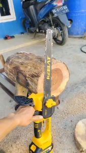 KEELAT-KEC009 Brushless 20V Gergaji Mesin Tanpa Kabel 12 Inci Gergaji Listrik Tanpa Sikat Portabel dengan Baterai Lithium