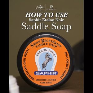 SAPHIR BDC ETALON NOIR SADDLE SOAP สบู่ทำความสะอาดเครื่องหนัง