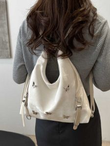 Large Capacity Commuter Womens Butterfly Armpit Shoulder Bag 2024 New Fashion Tote Bag Versatile Single Strap Zipper Closure