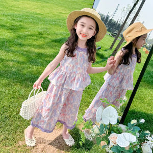 Flower Pattern Thin Girls Summer Set