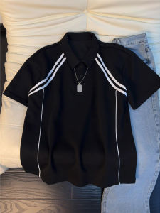 Jiaxun | Striped Vintage Poloshirt Short-sleeved Tee