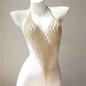 Thời Trang Cao Cấp Pha Lê Zirconia Lưới Áo Ngực Dây Xích Toàn Thân Trang Sức Gợi Cảm Bãi Biển Thanh Phong Cách Cổ Điển Nữ Phụ Kiện