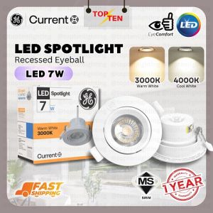 (Sirim) GE Led Spotlight 7W Eyeball Recessed Downlight GE Current Downlight Lampu Siling Spotlight