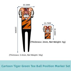 B·C·GOLF | Cartoon Tiger Design Golf Green Fork and Marker Set
