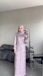 Marsya Dress Matt Silk Premium Mix Brukat Payet Dress Pesta Model Terbaru Inner Outer Lepas Pasang