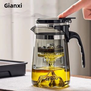 GIAMXI 700ML Bình Đựng Nước Thủy Tinh Trong Suốt Chịu Nhiệt Có Tay Cầm Di Động Cho Cà Phê Pha Lạnh Và Trà Lọc Ấm Siêu Tốc Gia Đình