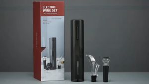 Wine Opener 4 in 1 Set ที่เปิดขวดไวน์ เครื่องเปิดขวดไวน์ ที่เปิดขวดไวน์ไฟฟ้า ที่เปิดจุกขวดไวน์แบบไร้สายอัตโนมัติ แบบใส่ถ่าน