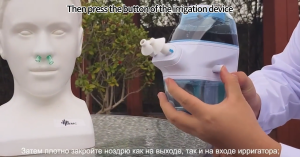 Electric Nasal Rinse Device 360° Rotating Double-Head Automatic Wastewater Recovery One-Button Handheld Sinus Cleaner
