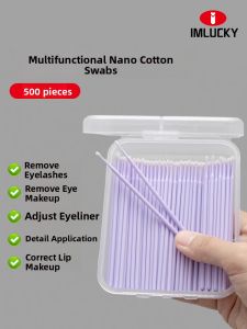 Ultra-Fine Nano Makeup Remover Swabs Eyelash Cleaning Stick Sharp Tip Cotton Sticks for Beauty Salons And Personal Use