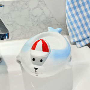 Cute Cartoon Bear Soap Dish Creative Bathroom Sink Drainage Soap Holder Household Filter Water Soap Box Storage Display Rack