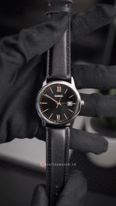 Jam Tangan Pria Casio General MTP-V002L-1B3 Quartz Watch Black Dial Black Leather Strap