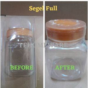 Plastik Segel Botol / Toples Sambal Kotak 200ml isi 100pcs diameter 55cm shrink wrap