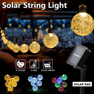 0.7inch Solar Christmas Lights Outdoor Waterproof 8 Mode 20/30/50/100 LED Crystal Ball Solar Powered String Lights