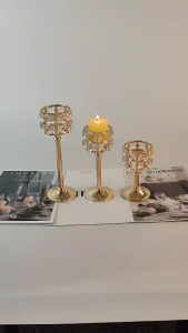 3 Height Crystal Candle Holder Persegi 25 cm Tempat Lilin Kristal Gold Premium Candelabra Ornamen Dekorasi  Wedding Centerpieces Dekorasi Minimalis Natal Pesta Pernikahan Hiasan Rumah Mewah