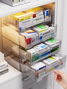 Drawer Medicine Box Family Pack Medicine Storage Box Transparent Medicine Storage Cabinet Acrylic Large Capacity Medicine Box For Home