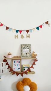 KIDS WALL BANNER / BUNTING / HANGING KIDS ROOM DECOR / TRIANGLE FLAG BANNER / FELT GARLAND / PENNANTS / PARTY DECORATION