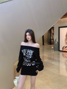 Sweet and Spicy Style off-Shoulder Bottoming Hip Skirt Women Autumn and Winter Waist Hugging Slimming Small Beautiful Temperament Inner wear Dress