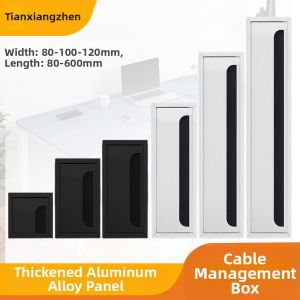 GUANGMANZHI | Aluminum Brush Cable Grommet Rectangular Desk Wire Management Box