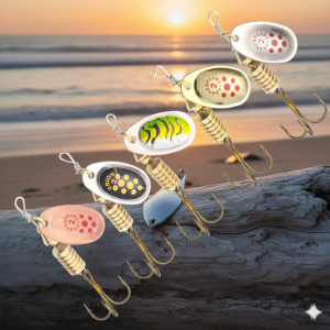 10Pcs 5.9g 7.3g Artificial Golden / Silvery Spoon Lure Metal Spinner Fishing Lures Pesca Fishing Tackle Spinner Bait 4# Hook